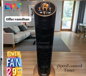 *Digiwave Tower Fan 29inch With Timer and Speed Control