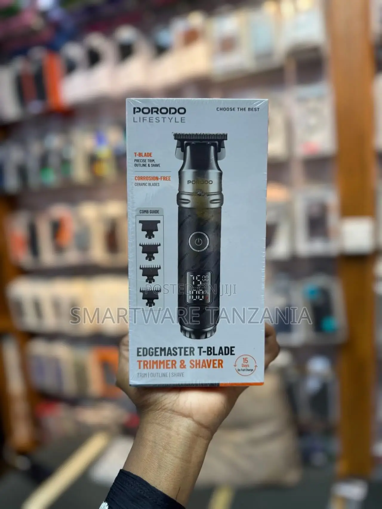 Porodo Edgemaster T-blade Trimmer Shaver Ceramic Blades 15 Days Charge