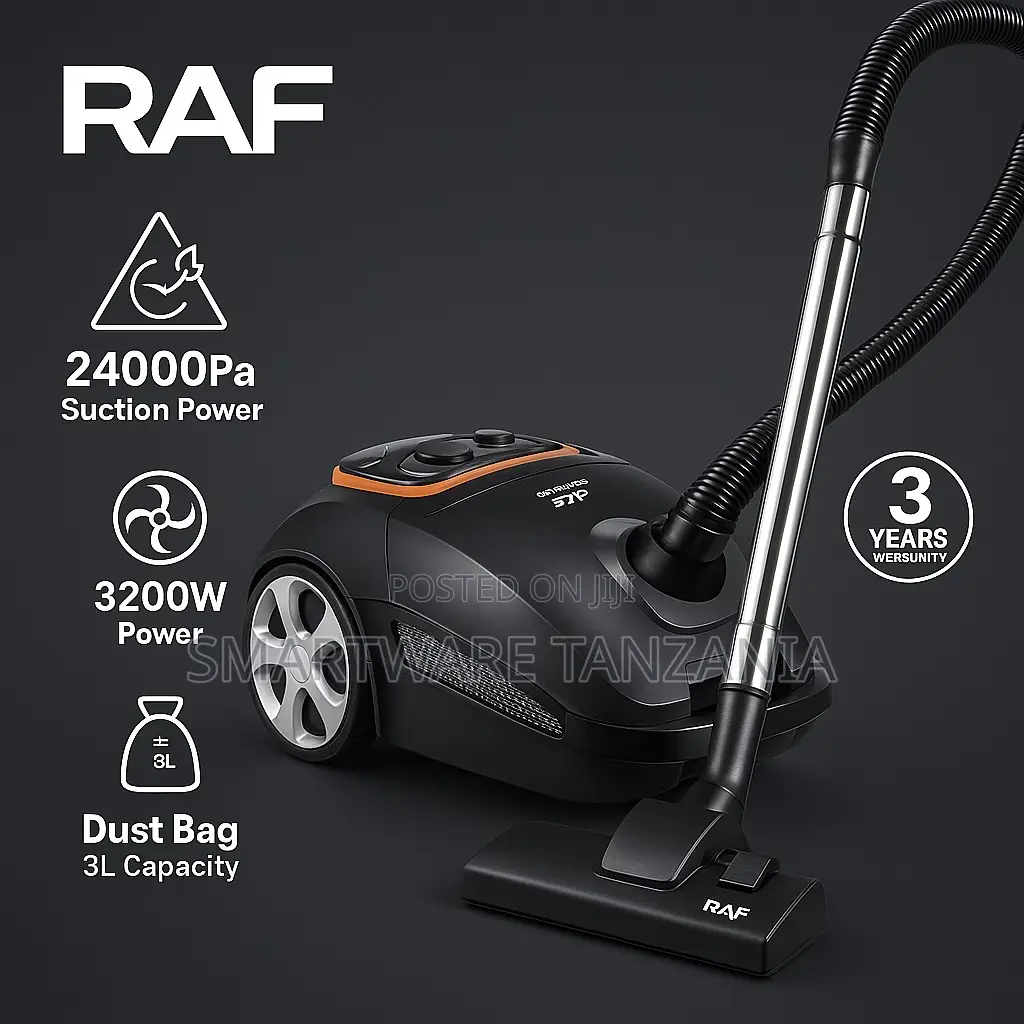 Raf Vacuum Cleaner 3200w 24000pa Suction 3l Dust Bag Power