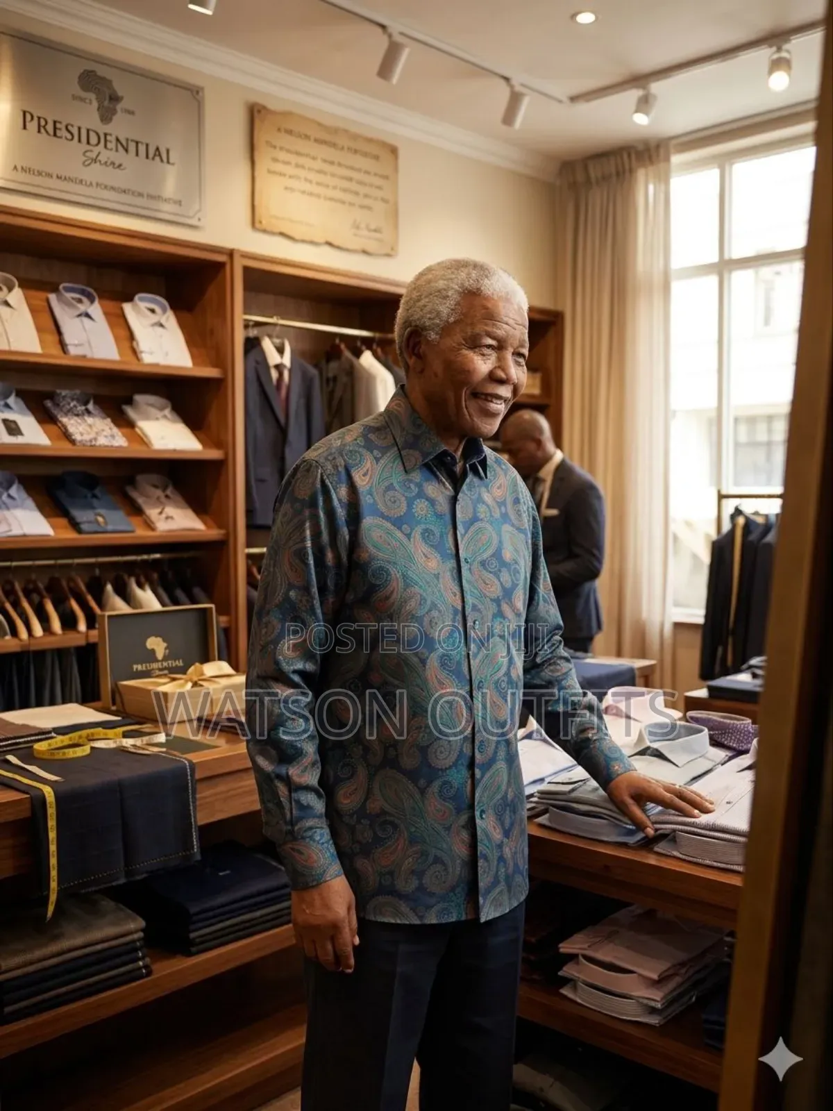 Men's New Shirts Presidential Brand Mandela Fashion and Wear