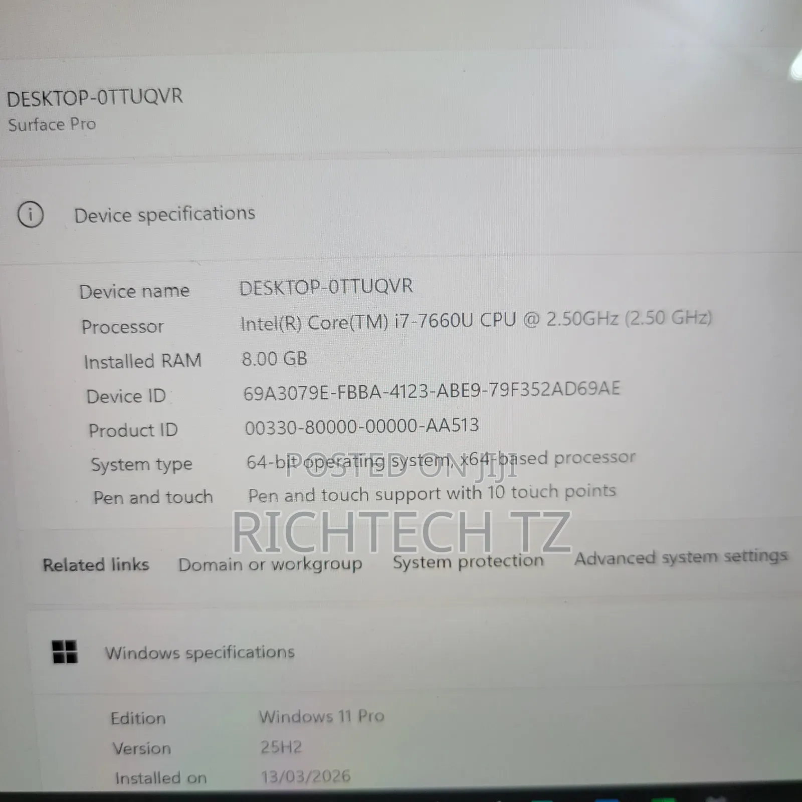 Laptop Microsoft Surface Pro 4 8GB Intel Core i7 SSD 256GB