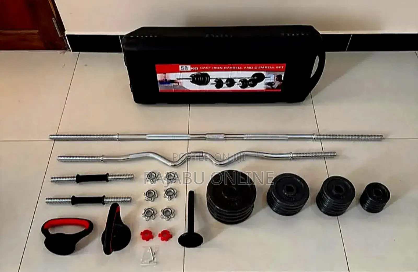 58kg Barbell,Kettlebell and Dumbbell Set