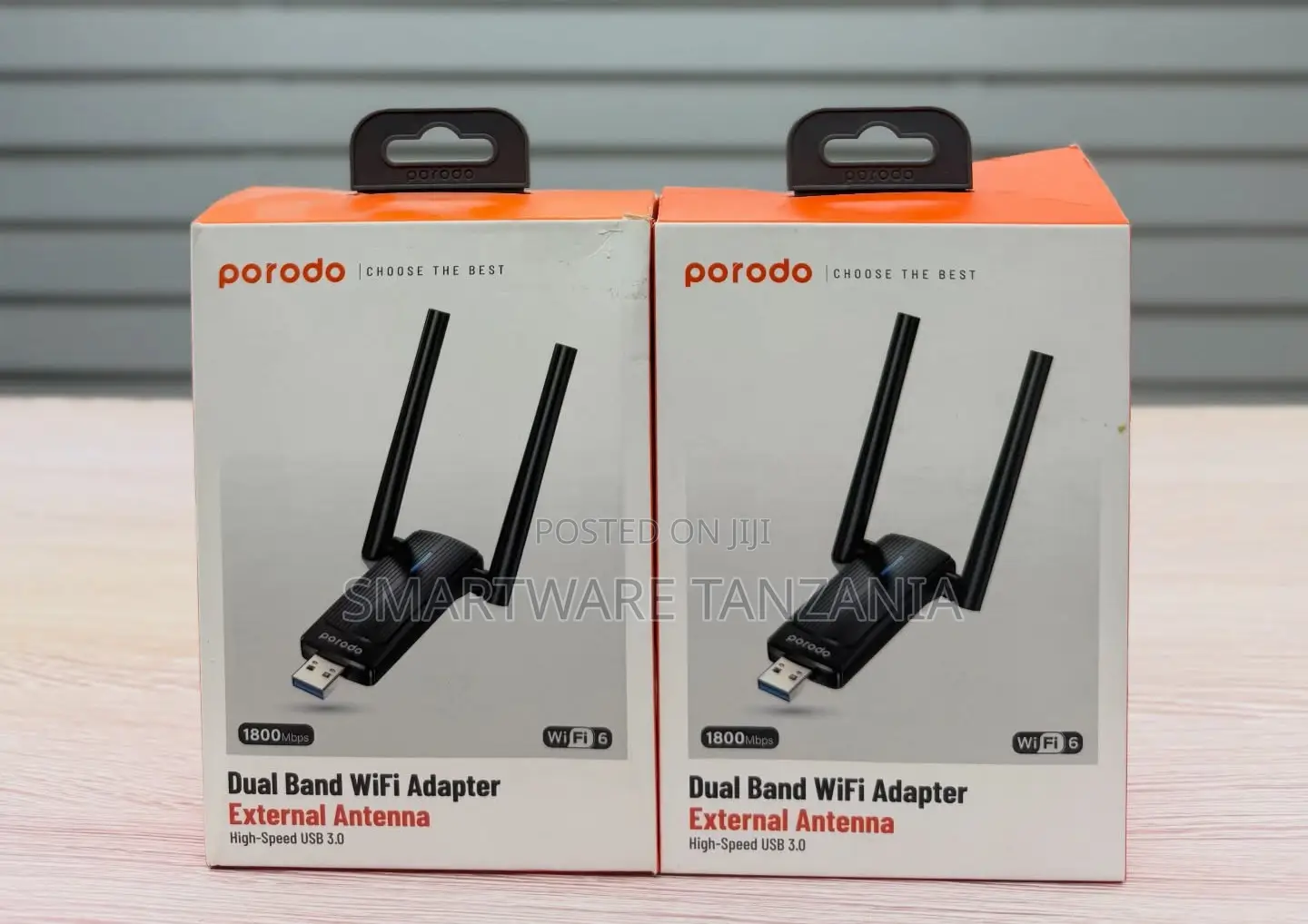 Porodo Wi-fi 6 Dual Band Usb 3.0 Adapter 1800mbps External Antenna