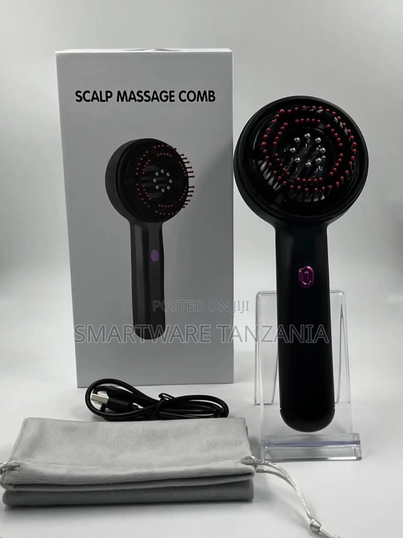 Electric Scalp Massage Comb Red Light Vibration Usb Rechargeable