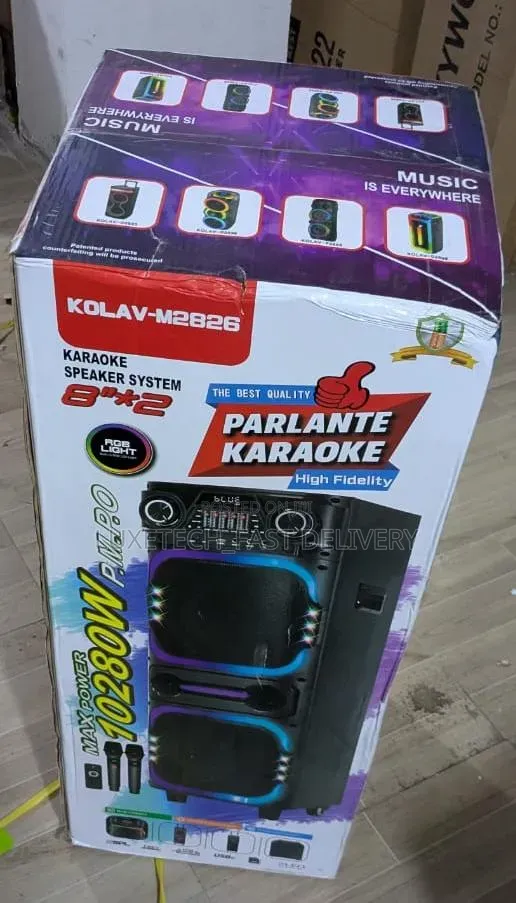 Kolav-M2826 Karaoke Speaker System With 2 Mics