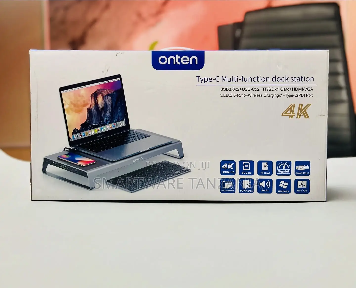 Onten Type-C Dock Station Hdmi Usb 3.0 Wireless Charging