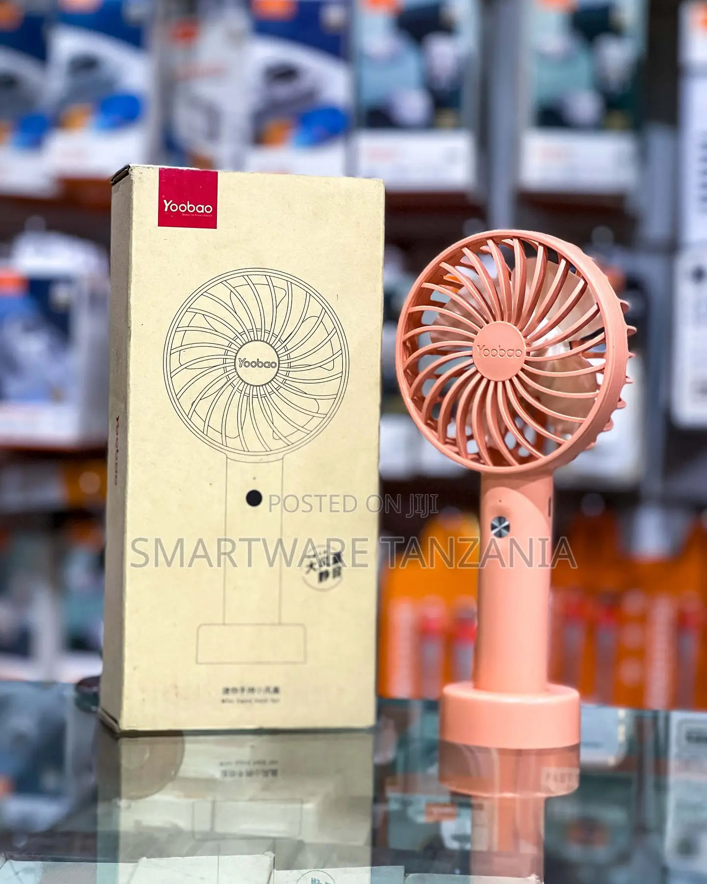 Yoobao Mini Handheld Rechargeable Fan Portable Pink Quiet