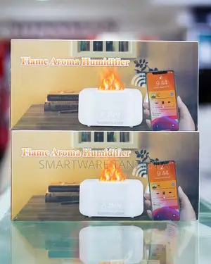 Flame Aroma Humidifier Led Flame Effect App Control Clock