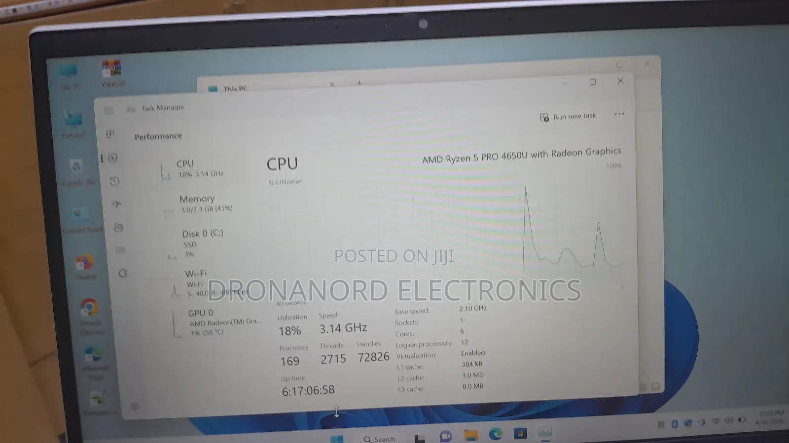New Laptop HP EliteBook 845 G7 8GB AMD Ryzen 5 SSD 256GB