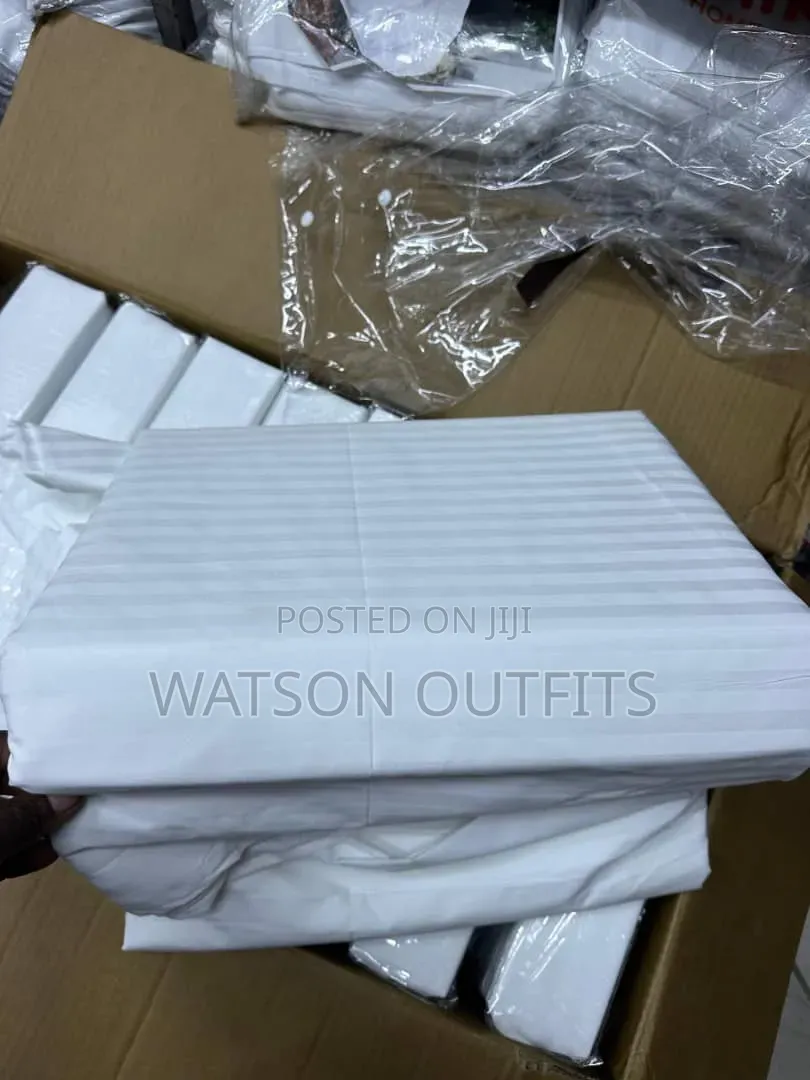 Shuka Original Quality White Stripes Materials Quality Bedsheets