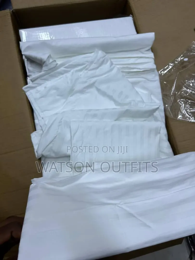 Shuka Original Quality White Stripes Materials Quality Bedsheets