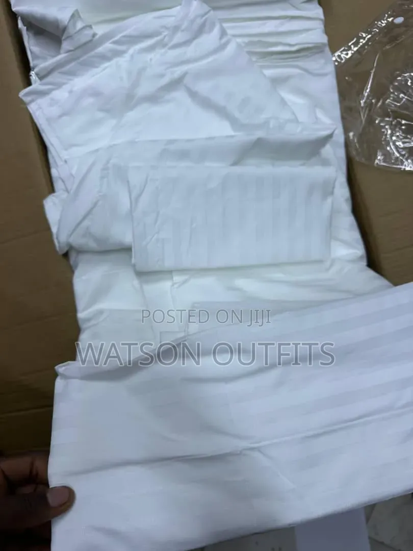 Shuka Original Quality White Stripes Materials Quality Bedsheets