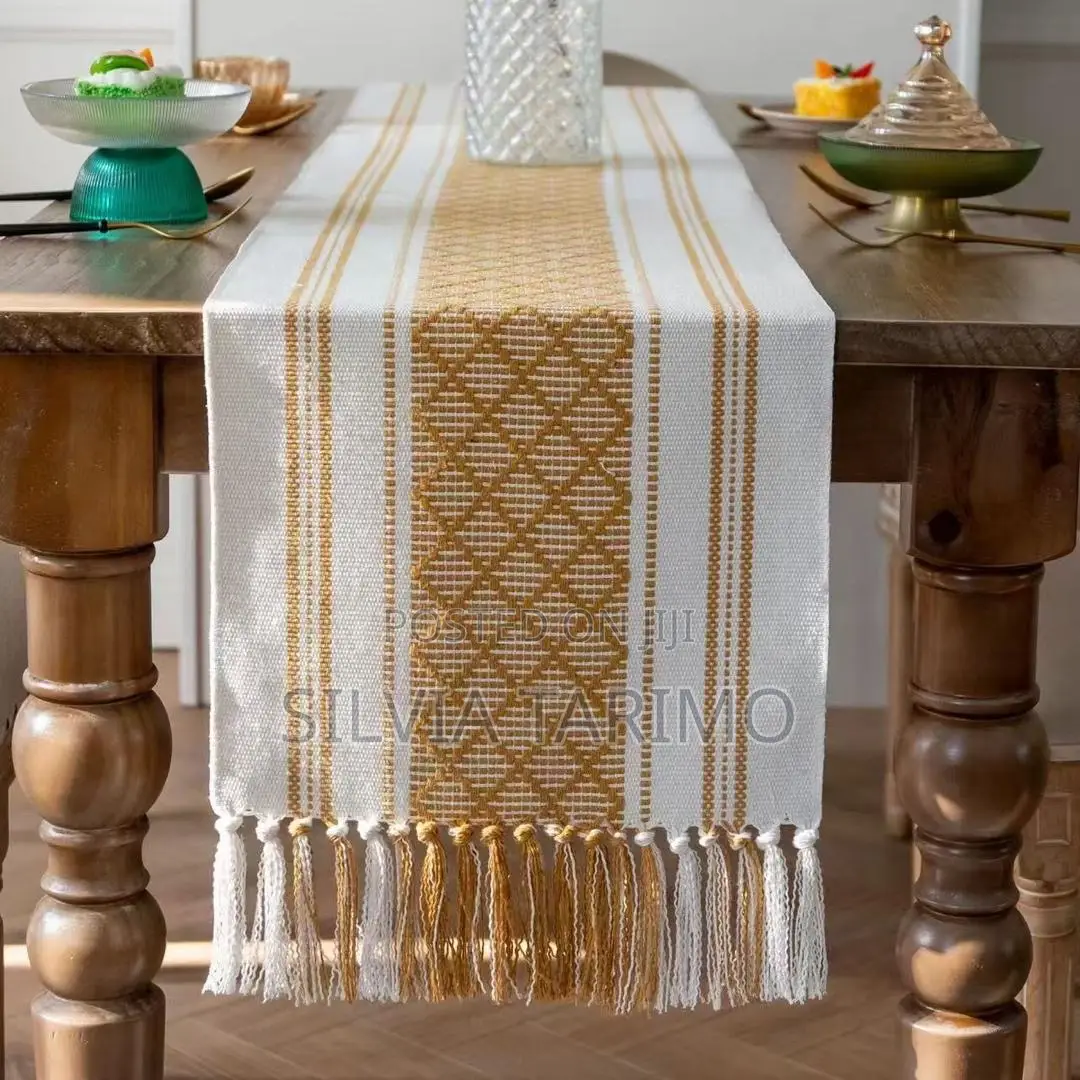 Premium Cotton Table Runner With Elegant Tassels