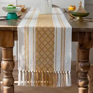 Premium Cotton Table Runner With Elegant Tassels