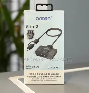 Onten Otn-uca5311 5-in-2 Usb-c Usb 3.0 Gigabit Ethernet Hub