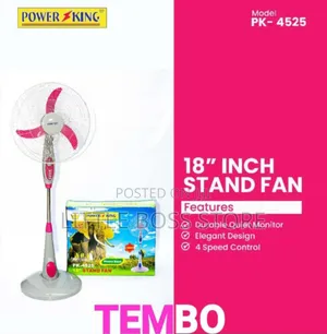Powerking Stand Fan (Mguu Wa Tembo)