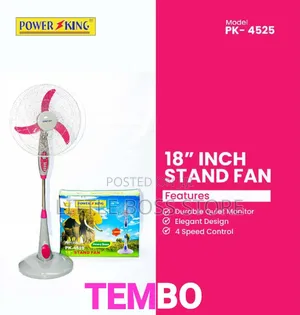 Powerking Stand Fan (Mguu Wa Tembo)