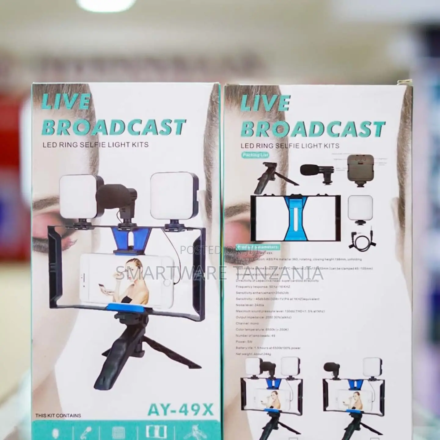 Ay-49x Live Broadcast Led Ring Selfie Light Kit With Microphone