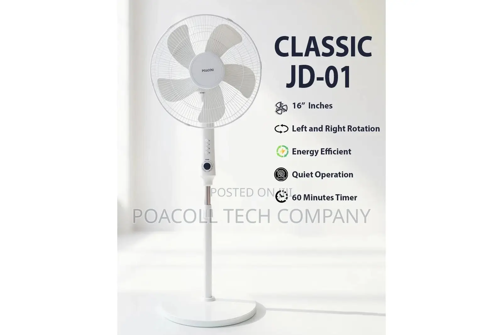 Stand Fan 16" Inches / Classic Jd-01, Feni Ya Kisasa
