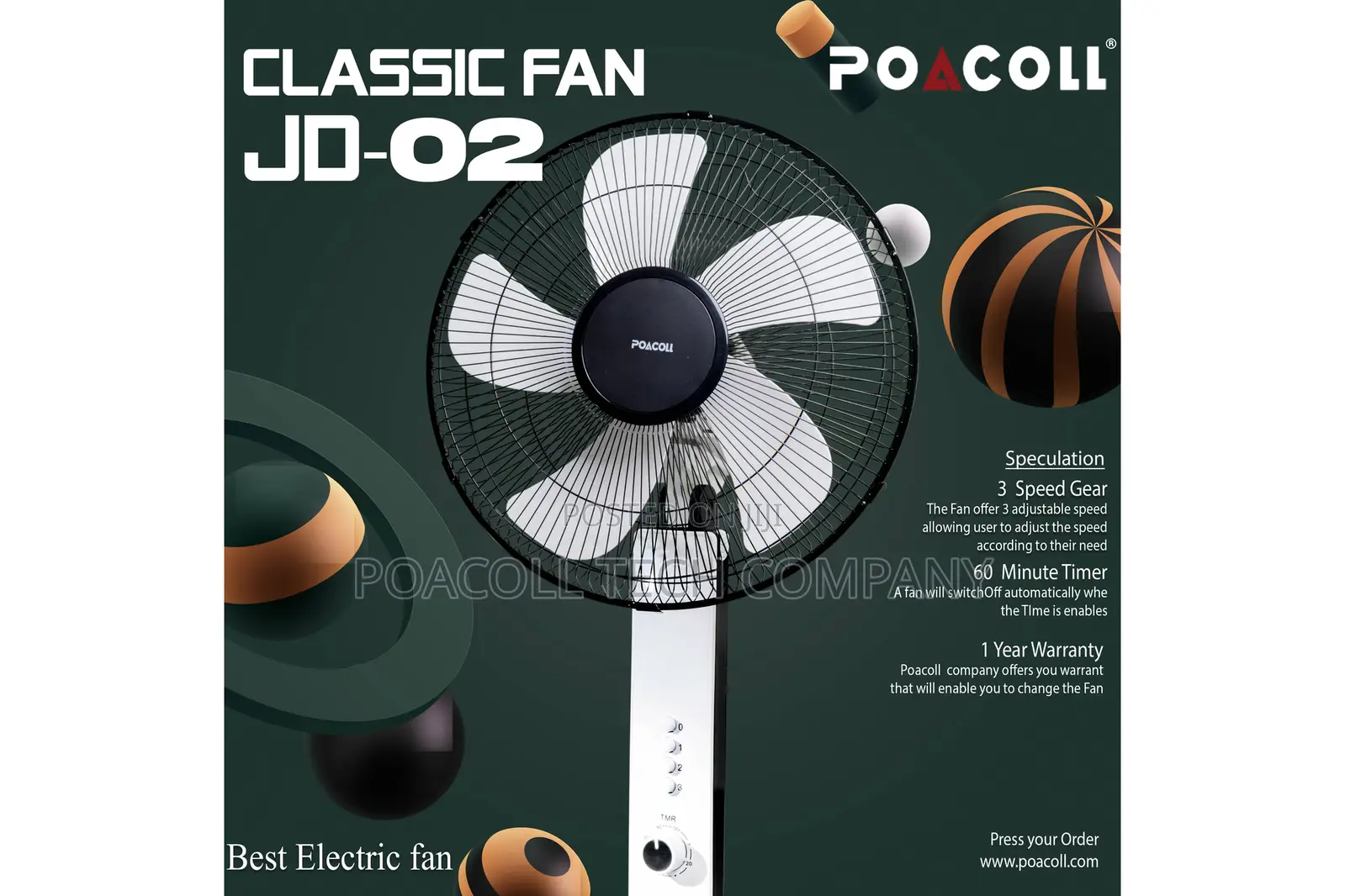 Household Floor Fan 16" Inches/ Classic Jd-02