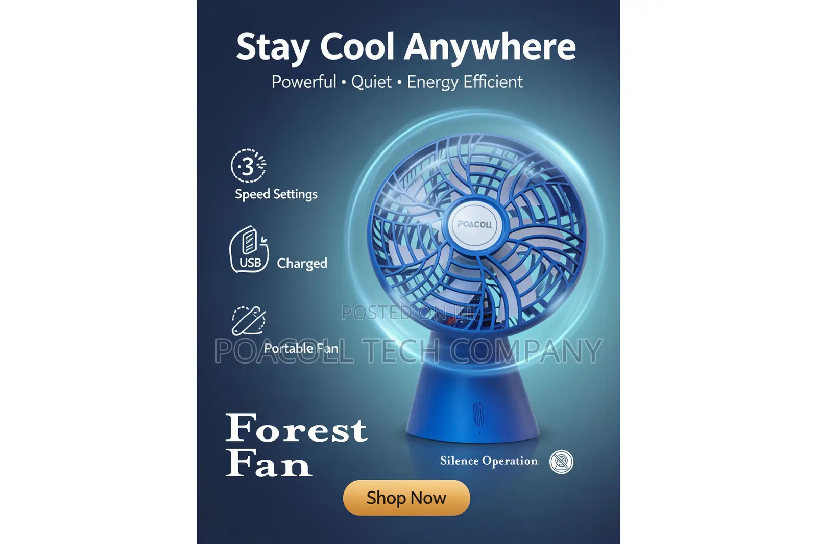 Portable Forest Fan, Feni Ya Kuchaji