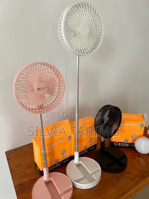 Portable Foldable Standing Fan | Rechargeable Adjustable Height