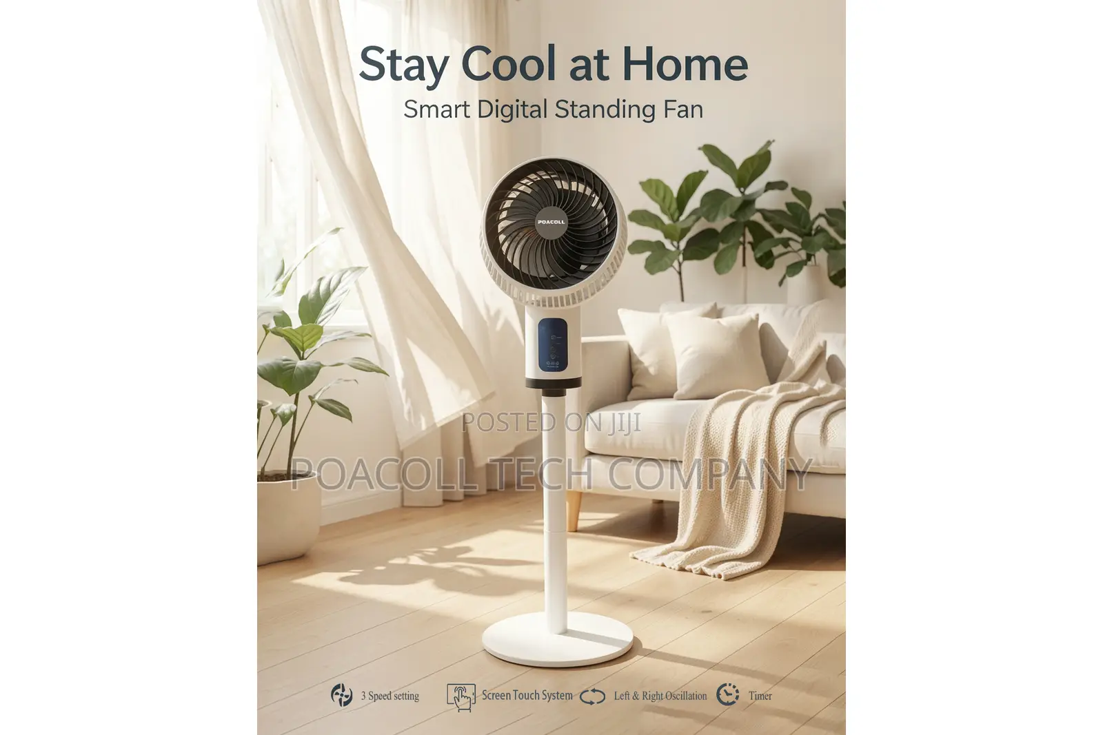 Stand Fan Ya Remote Control Na Touch Screen
