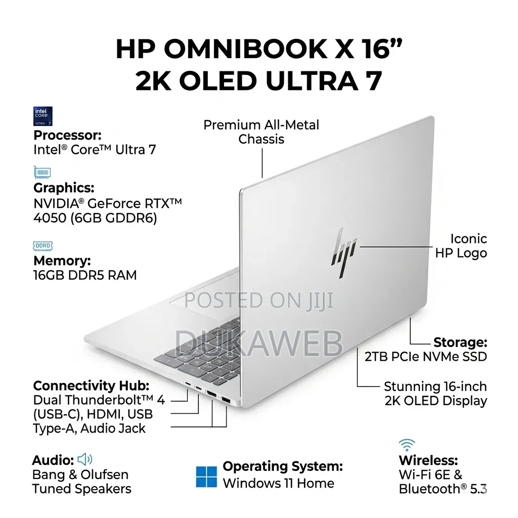 Hp Omnibook X 16′′ – Oled – Ultra 7 – 32gb Ram – 2tb SSD
