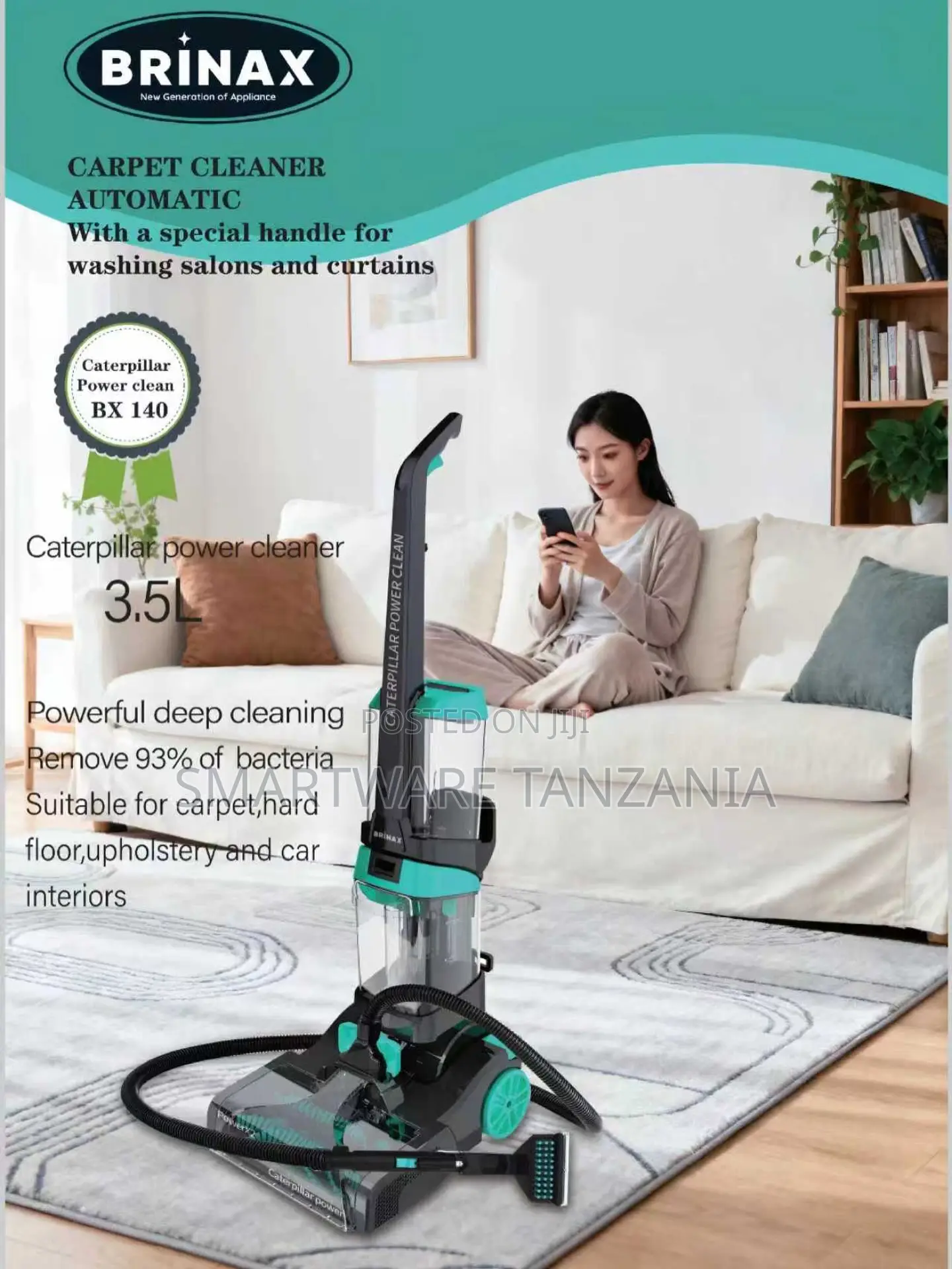 Brinax Bx140 Automatic Carpet Cleaner 3.5l Deep Clean Machine