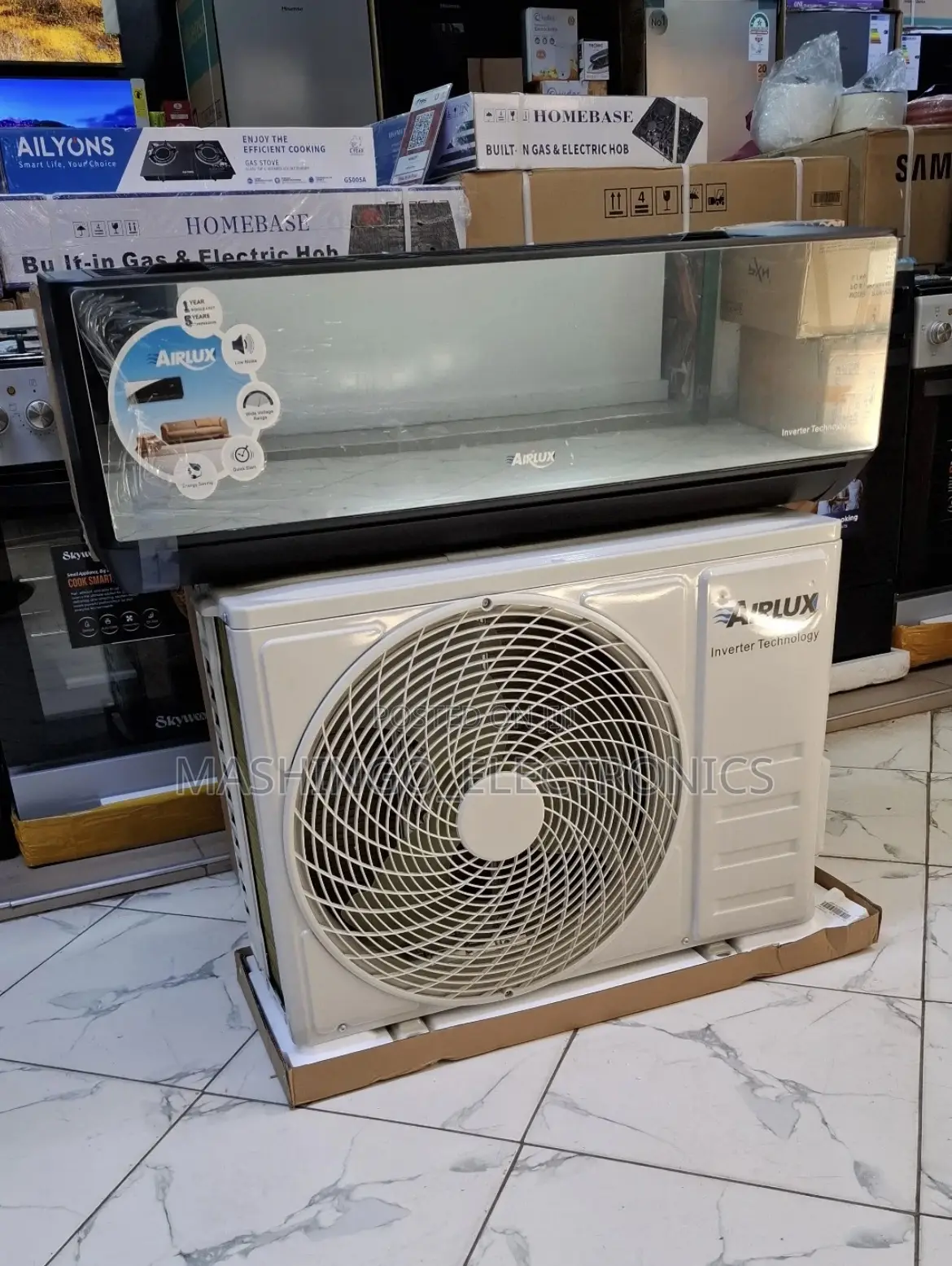 18000btu Airlux Black Inverter Air Conditioner