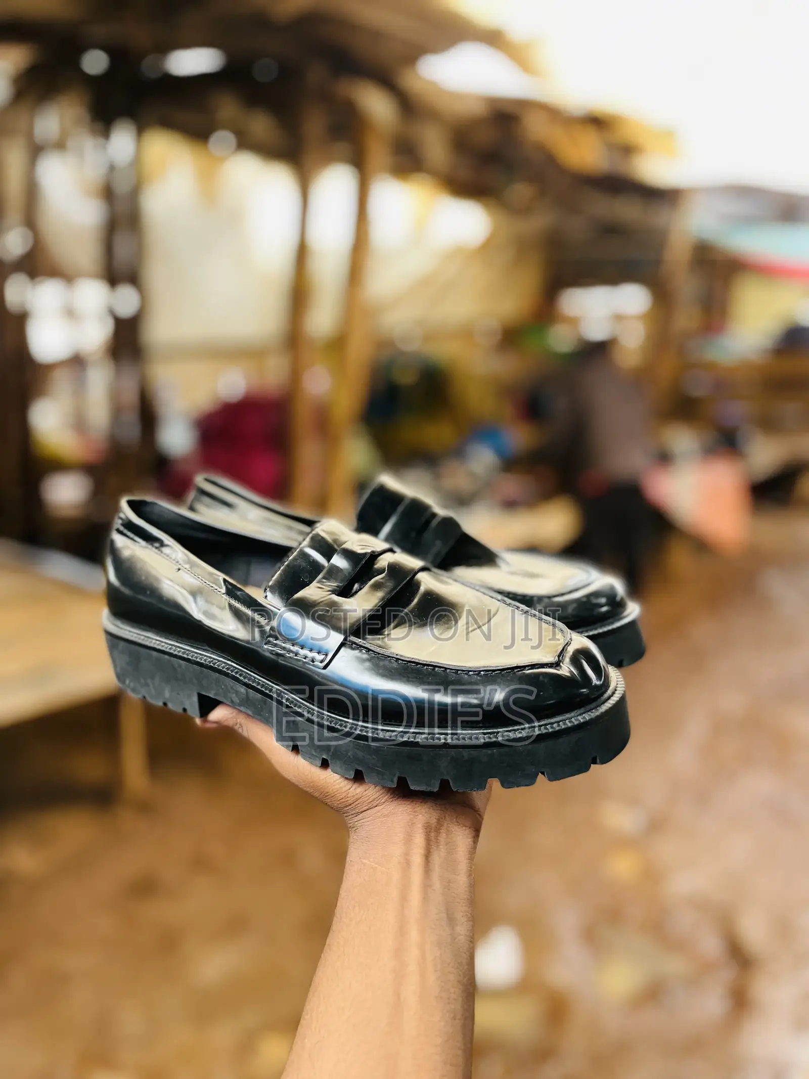 Black Patent Leather Chunky Platform Loafers . Size 41,We Do Deliver