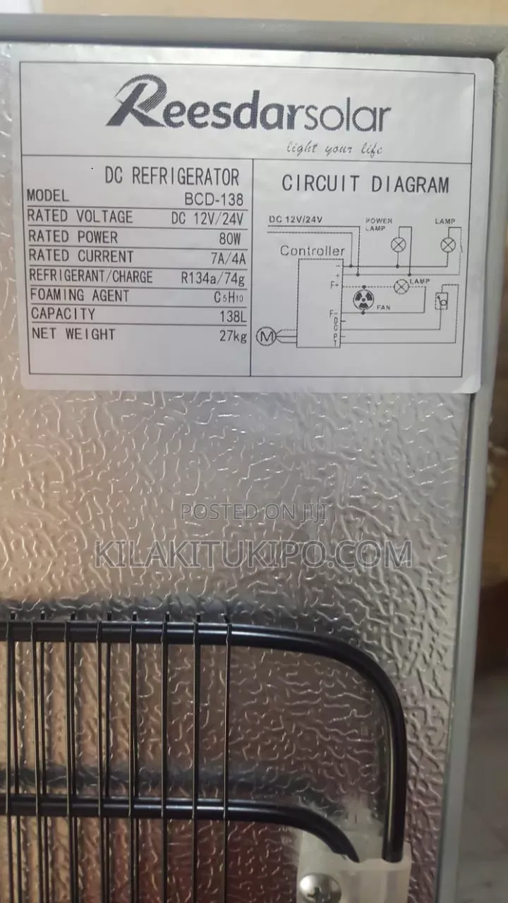 BCD-138l Reesdarsolar Fridge 80w