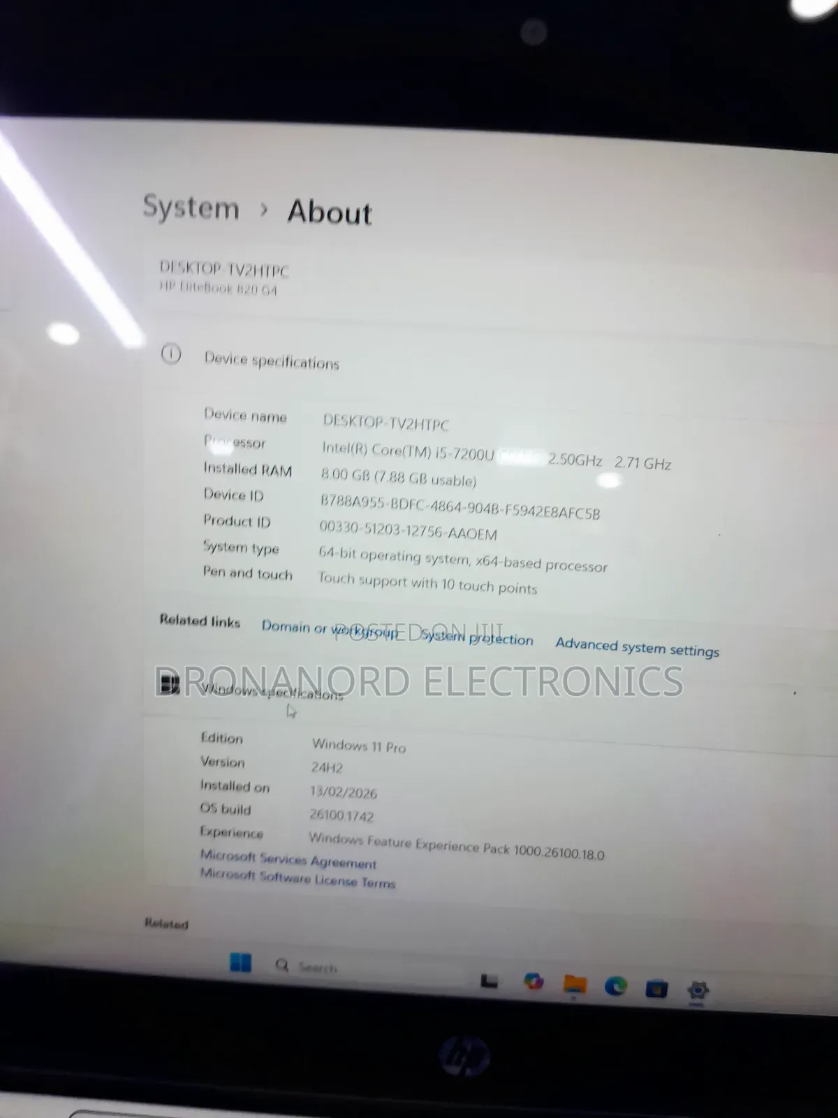 Laptop HP EliteBook 820 G4 8GB Intel Core i5 SSD 256GB