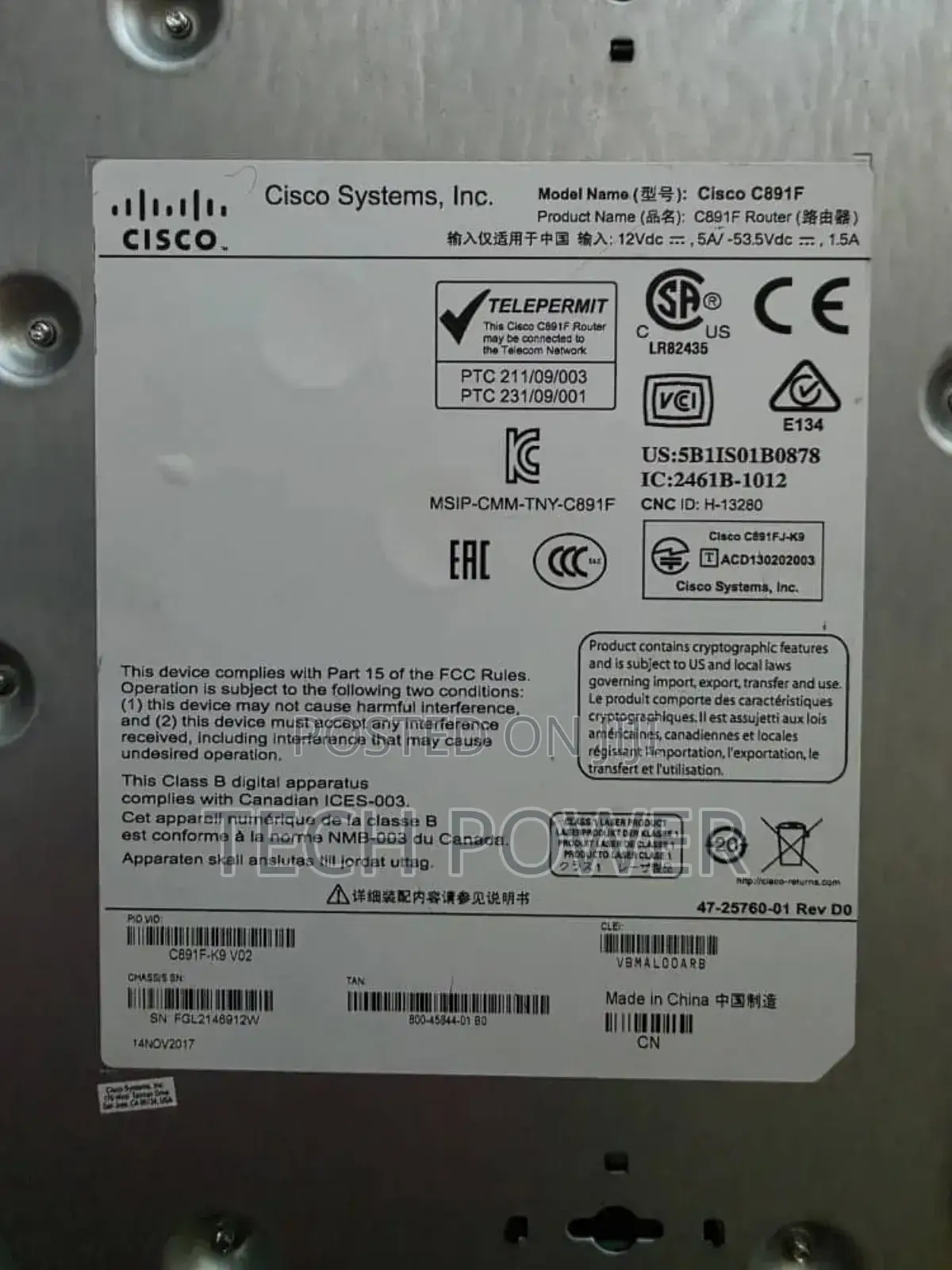 Cisco Router C891f