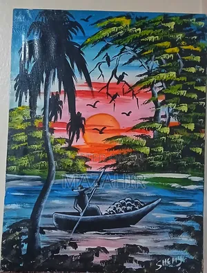 The Baobab Coast Sunset Painting