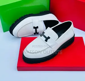 Men's Leather Shoes Hermes Brand White or Whitish Colour