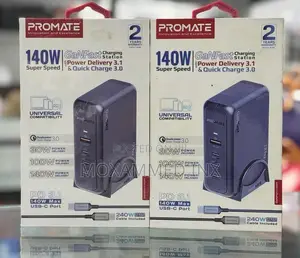 Promate 140w Ganpast Statio {Power Delivery 3.1super Speed