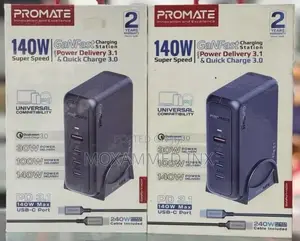 Promate 140w Ganpast Statio {Power Delivery 3.1super Speed
