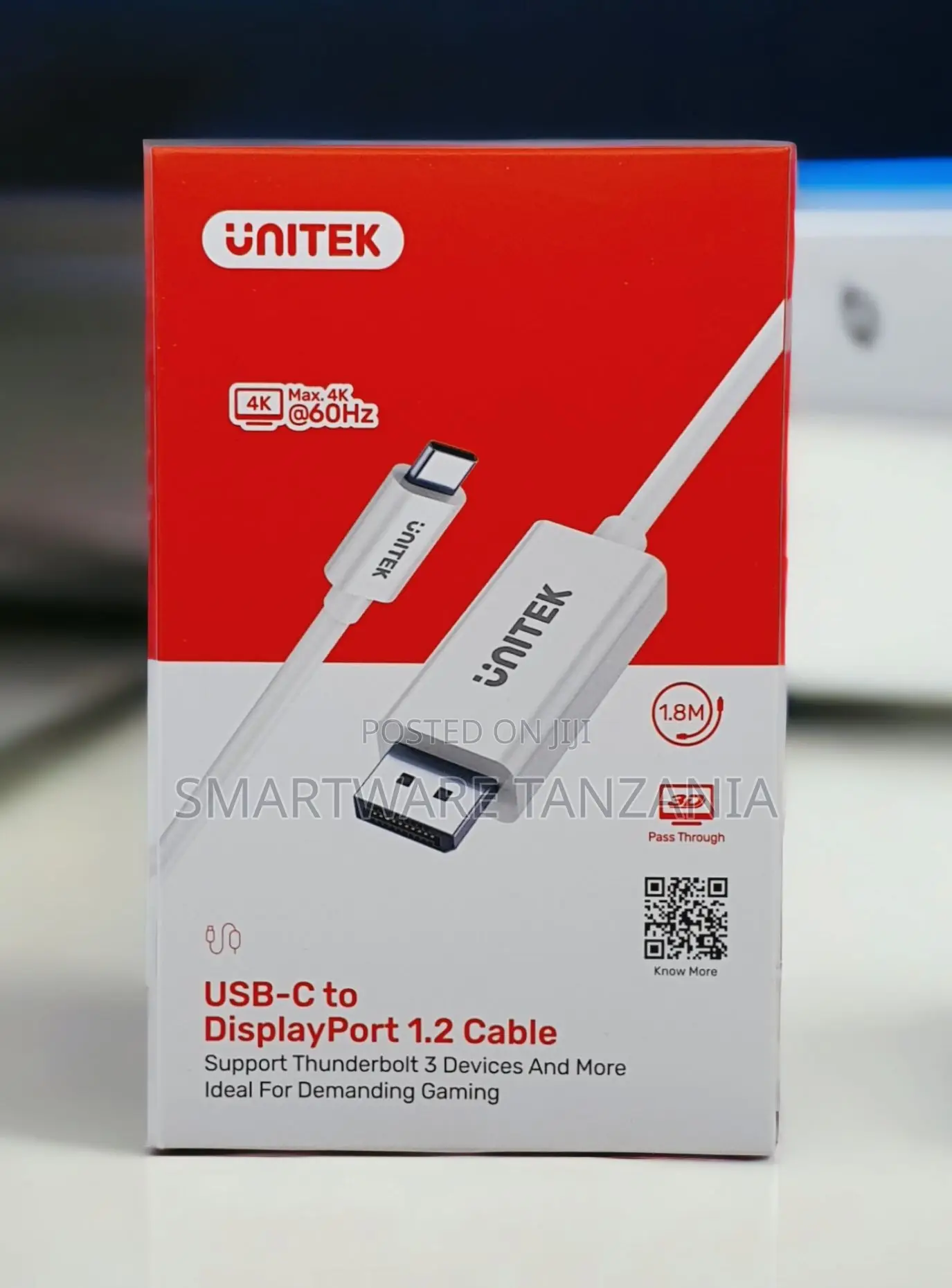 Unitek Usb-C to Displayport 1.2 Cable 60hz 1.8m White