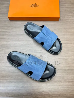 Men's Leather Sandal Shoes Hermes Topply Branded and Smoothly Made