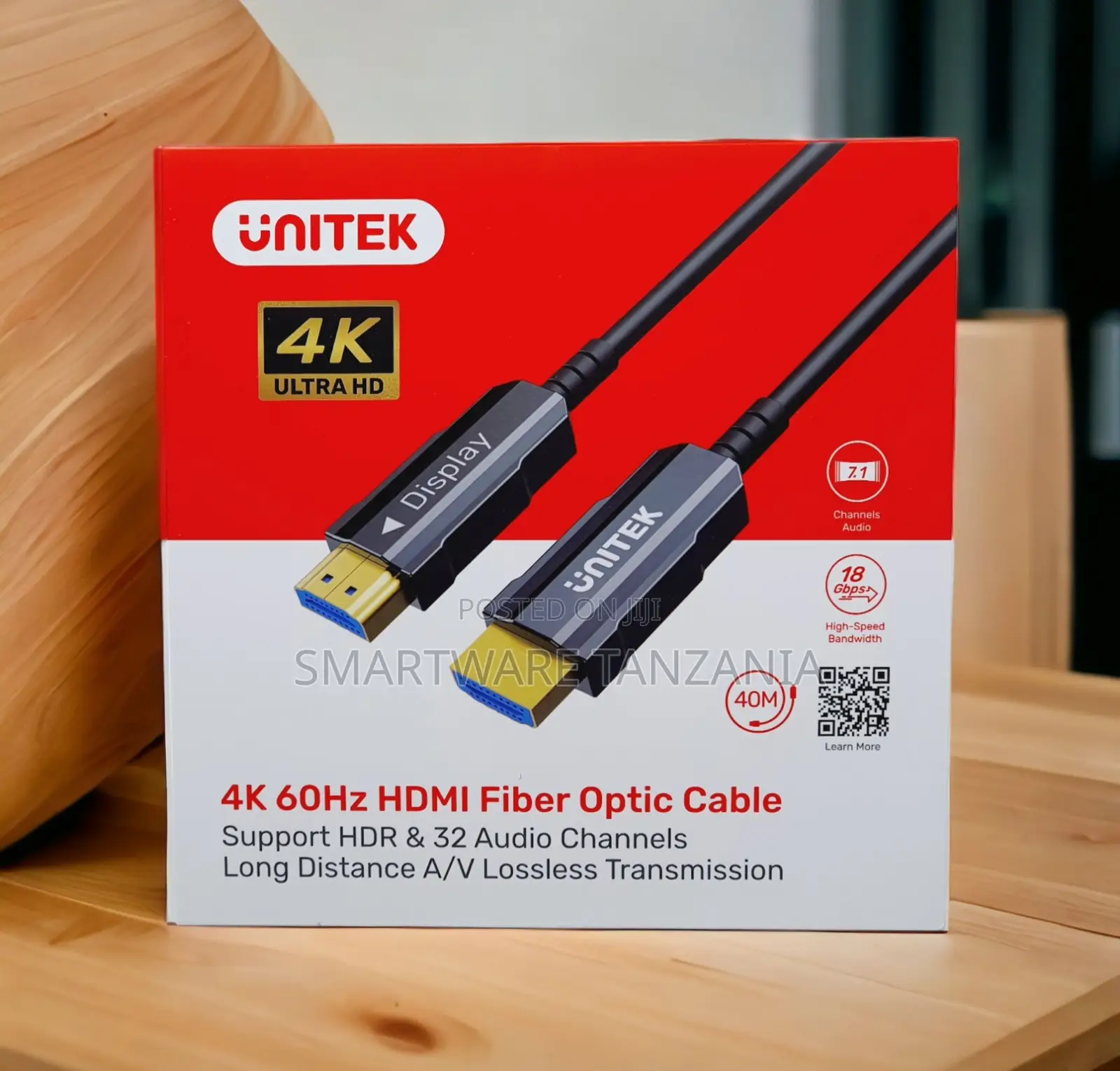 Unitek 60hz Hdmi Fiber Optic Cable 40m HDR 32 Channels
