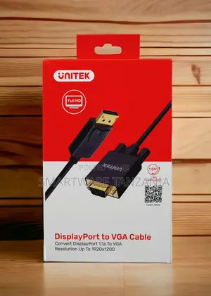 Unitek Displayport to Vga Cable 1.8m Full Hd 1920x1200