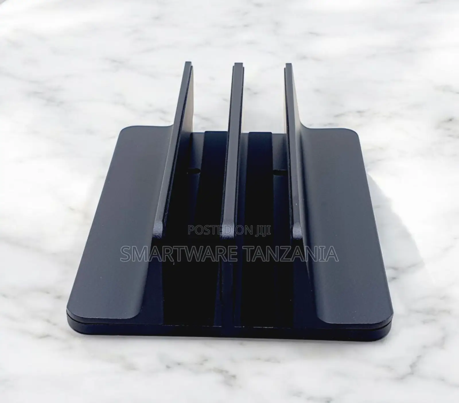 Aluminum Dual Vertical Laptop Stand Dock for Desk Organization Setup
