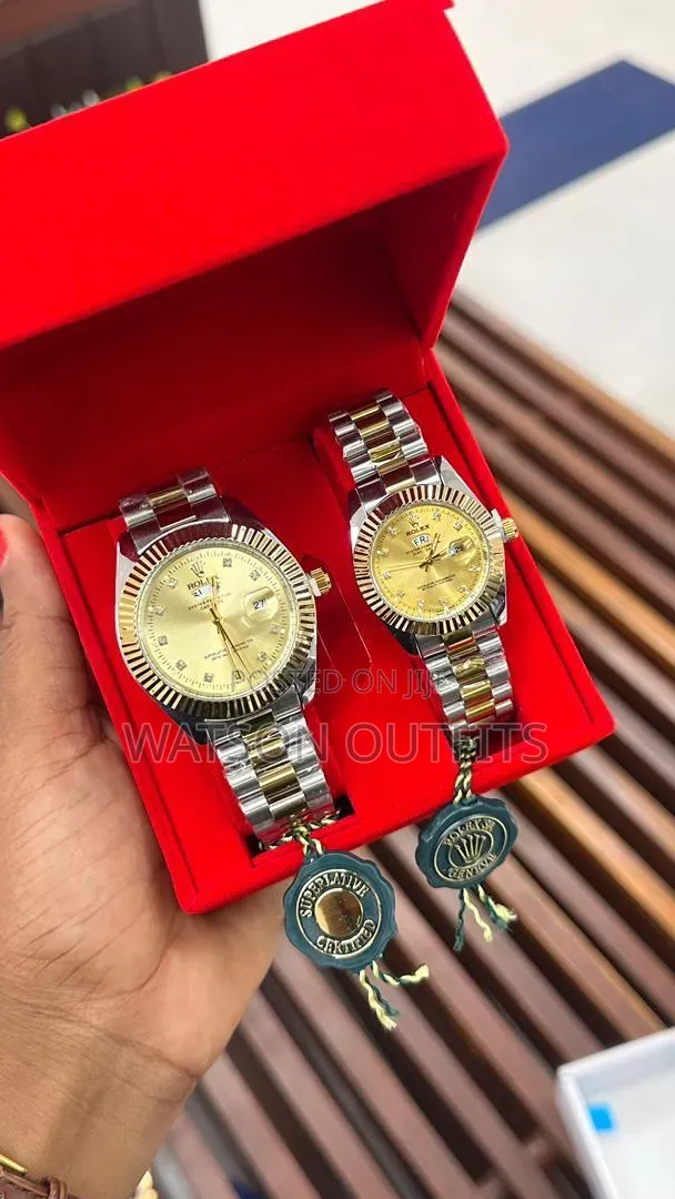 Saa Mbili Kwa Pamoja Na Box Lake or Full Boxed Couple Watches