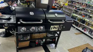 Outdoor Heavy Duty Gas and Charcoal BBQ Grill Trolley