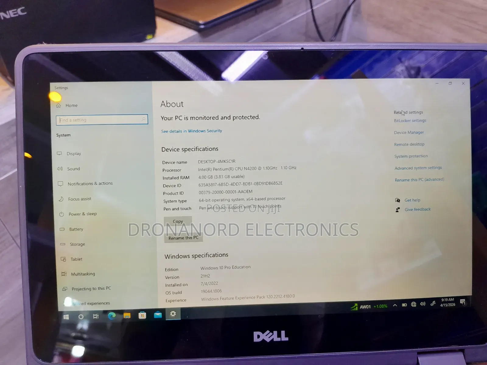 New Laptop Dell Latitude 3189 4GB Intel Pentium SSD 128GB