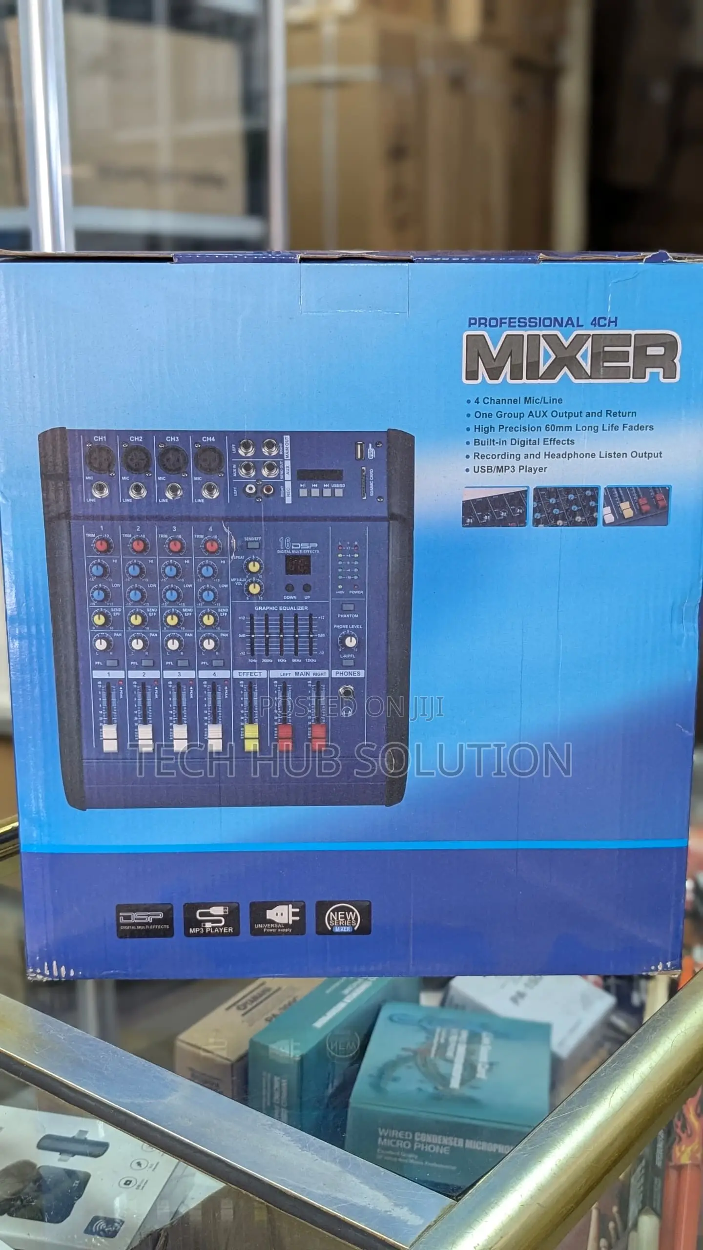 Professional 4-Channel Audio Mixer