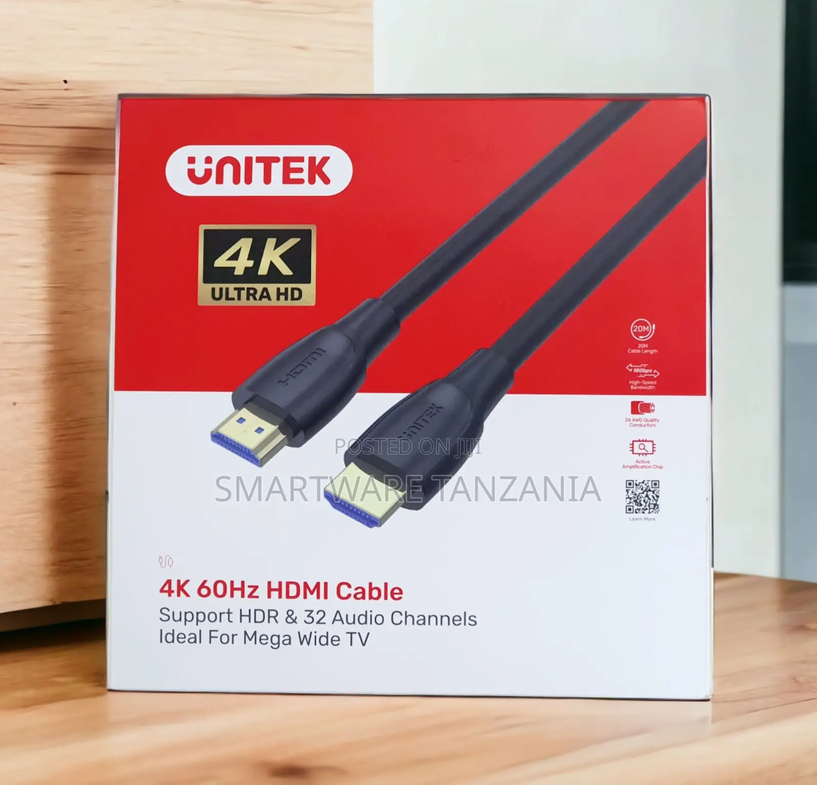 Unitek 60hz Hdmi Cable 20m Active Chip HDR 32 Channels