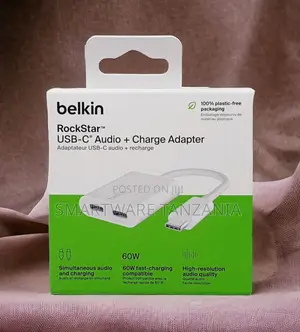 Belkin Rockstar Usb-C Audio Charge Adapter 60w Hi-Res Dac