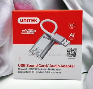 Unitek Usb Sound Card Audio Adapter Hi-Res 48khz 16bit
